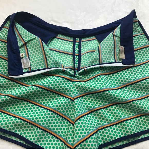 Cremieux Women Beachwear Walking Running Shorts Green Orange Navy Dots Size 2 - Picture 9 of 12